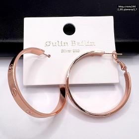 Сережки мед.сталь24К 10450 ( 3.7 см.)